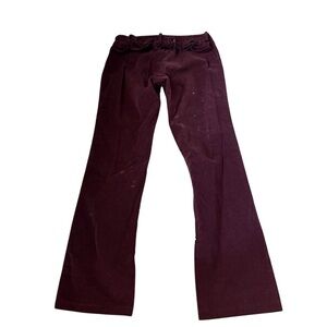 Paige Novick Burgundy Corduroy Pants NEW Sz 2 Ruffle Butt Bootcut Wide Leg